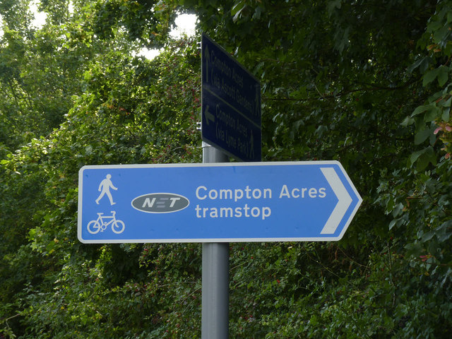 Sign To Compton Acres Tram Stop © Alan Murray-Rust Cc-by-sa/2.0 ...