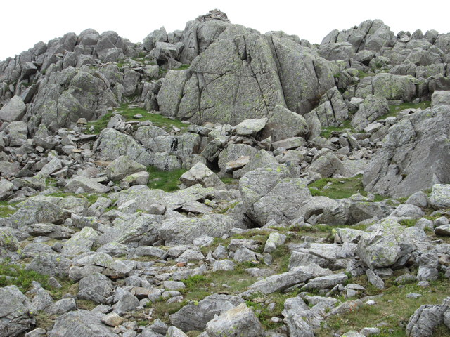 Rocky summit  area of Lingmell