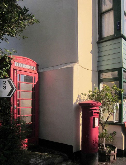 Telephone and post box, Strete