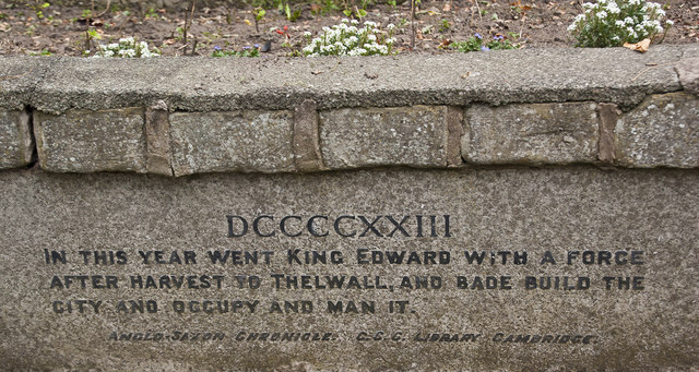 Inscription on the plinth of Thelwall War Memorial