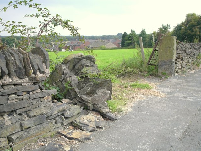 Damaged stone wall