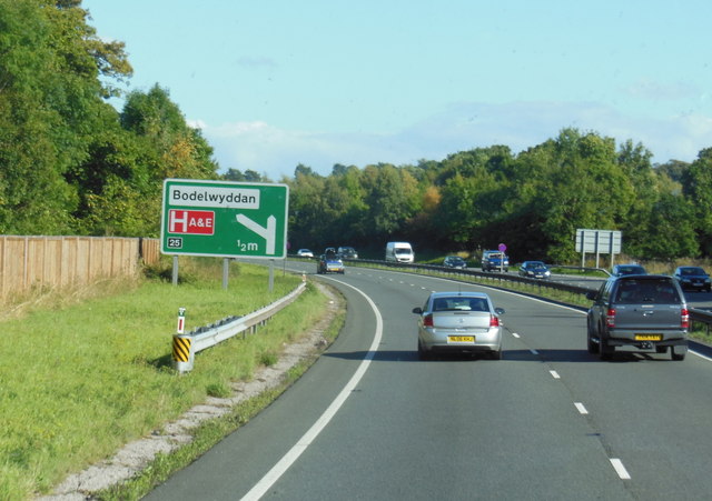 A55 North Wales Expressway towards junction  25