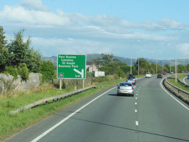 A55 North Wales Expressway at junction ... © Ian S :: Geograph Britain ...