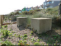 Anti-tank blocks as a garden feature