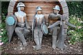 Carved wooden medieval soldiers