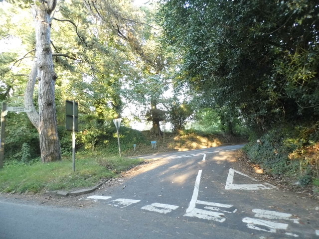 Hook Lane at the junction of Sandy Lane, Shere