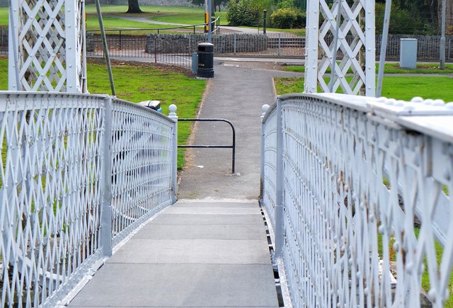Newly resurfaced footbridge, Peebles
