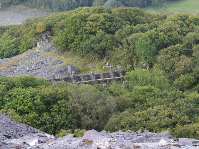 Looking down onto Anglesey Barracks, Dinorwic Quarry