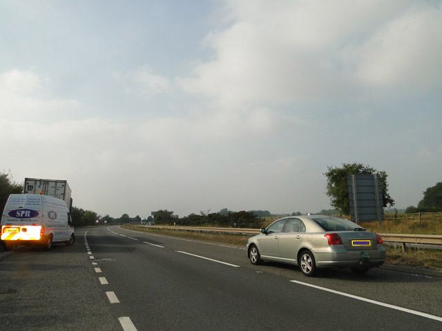 Lay-by on the A14 from Felixstowe