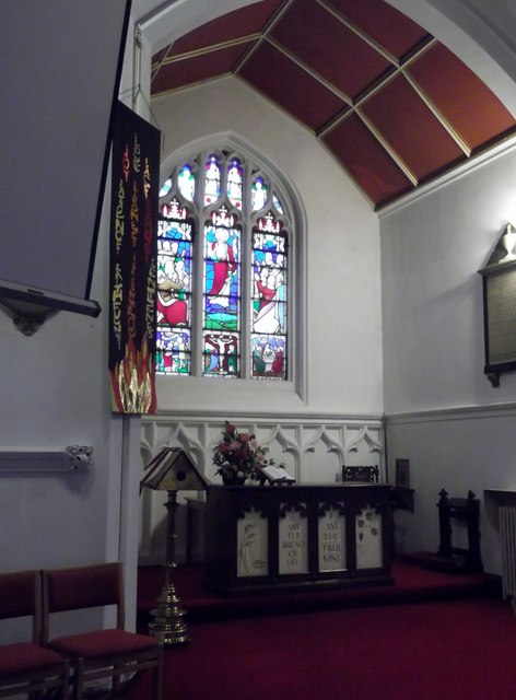Altar and window, St Margaret of Antioch, Station Road, Edgware