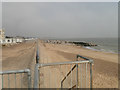 Sea wall and beach at Felixstowe