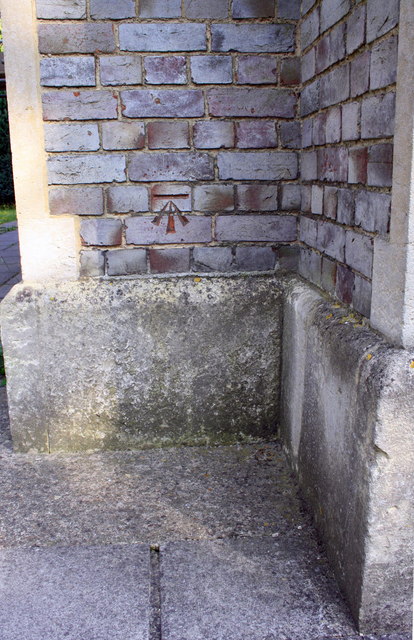 Benchmark on buttress of St Peter's Church