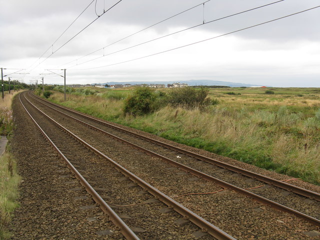 Railway heading south from Prestwick Airport