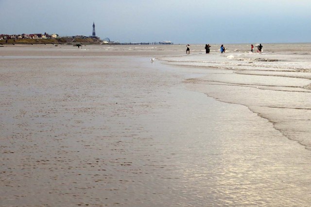 Cleveleys beach looking towards Blackpool