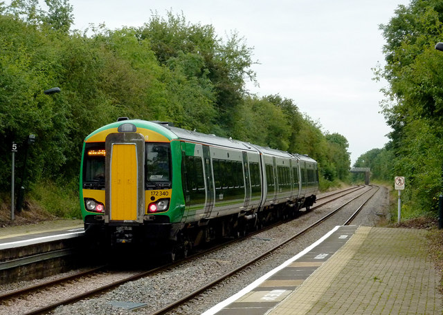 Train leaving Wilmcote Station, Warwickshire