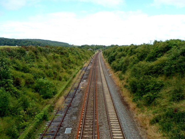 Railway towards the site of Flax Bourton railway station