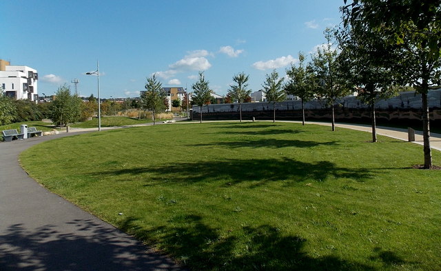 Landscaped area between Usk Way and  East Dock Road, Newport