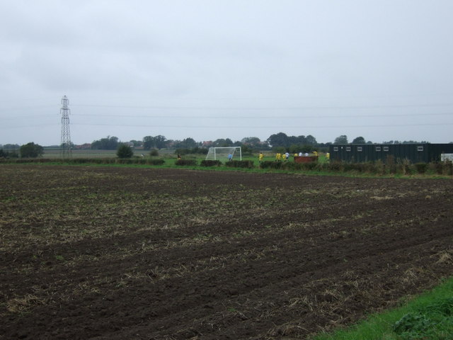 Farmland and football field