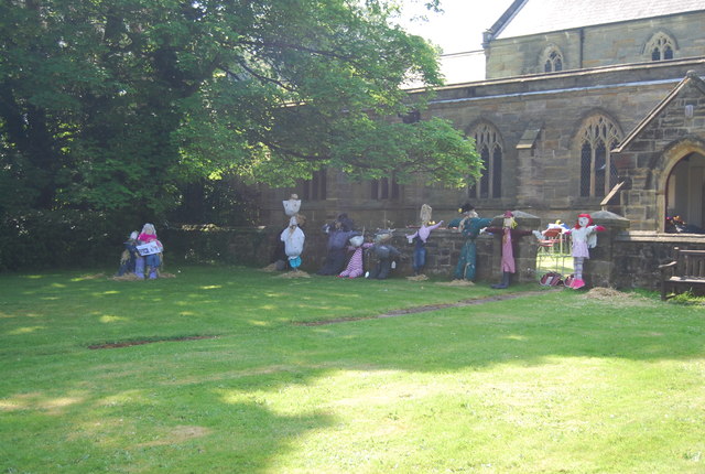Scarecrows by the church