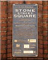 Plaque recording the opening of the refurbished Stone Street Square, Dudley