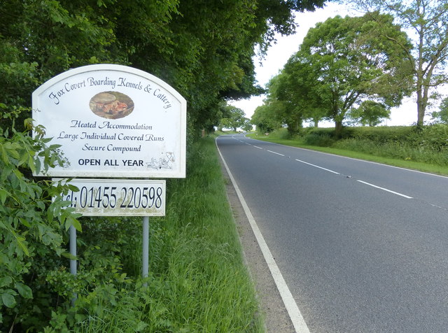 Sign along the B4065 Leicester Road