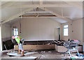 SP9212 : Removing the stage in the Former New Mill Community Centre by Chris Reynolds