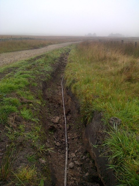 Half Completed Trench for Telephone Cable