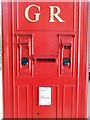 Rear of K4 telephone box outside Whitley Bay Metro station - detail