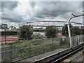 Bridge to new Island as seen from Canning Town Station, Docklands Light Railway, London