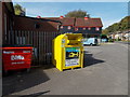 Yellow donations bin, Stanmore, Winchester