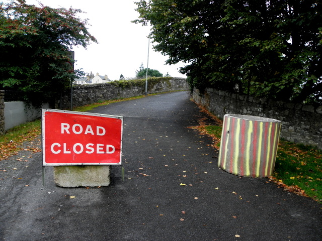 Road closed, Douglas Road, Newtownstewart
