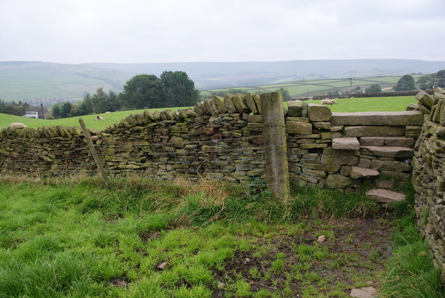 Stone stile above Carr Green