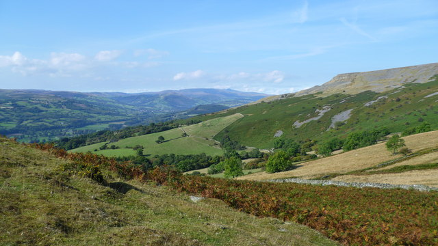View to the Brecon Beacons from Crug Hywel