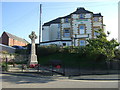 War Memorial and Captain Cook Inn, Staithes