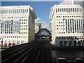 London Cityscape : View Up The Line From Heron Quays To Canary Wharf