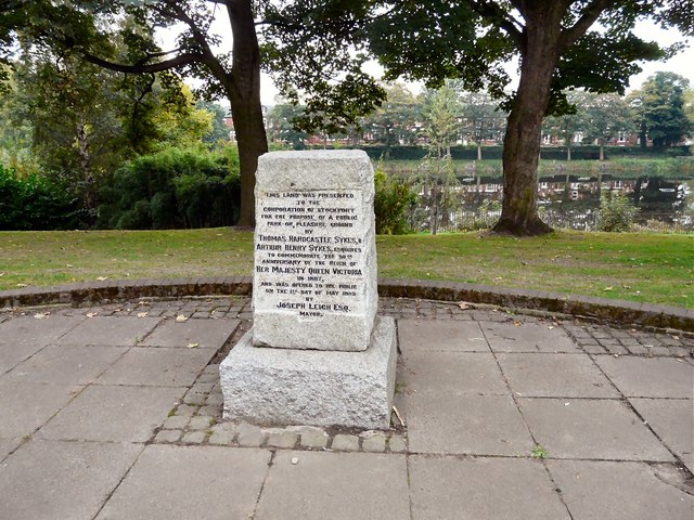 Commemorative stone in Edgeley Park
