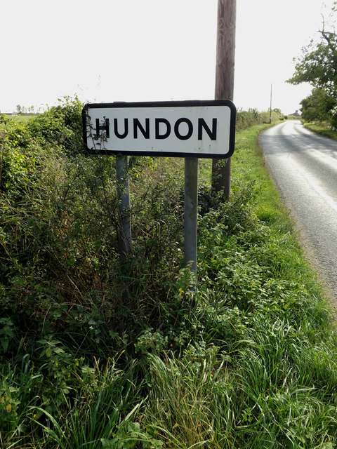 Hundon Village Name sign