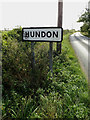 Hundon Village Name sign