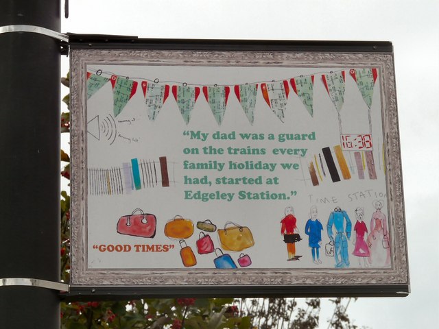Edgeley Lamppost: Holidays started at Edgeley Station