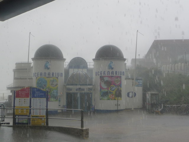 Bournemouth: the Oceanarium in heavy rain
