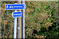 J4273 : Comber Greenway cycle route signs, Dundonald (October 2014) by Albert Bridge