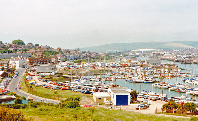 Newhaven: marina on River Ouse, 1989