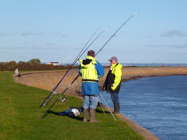 Fishing from the sea wall