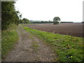 SU1777 : Farm track from the Old Ridgeway to Draycot Foliat by Vieve Forward