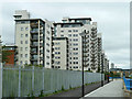 Flats and fence, Thamesmead