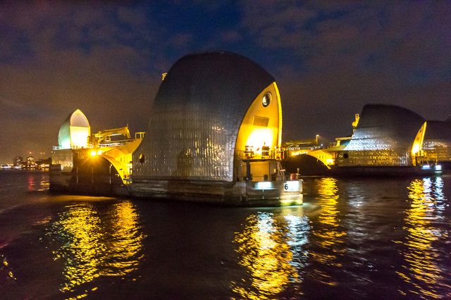 The Thames Barrier at Sunset