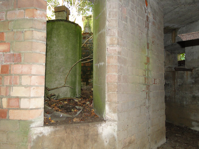 Inside the pillbox showing access to the central AA well