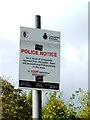 Police notice near Harts Lane carpark, Beacon Country Park