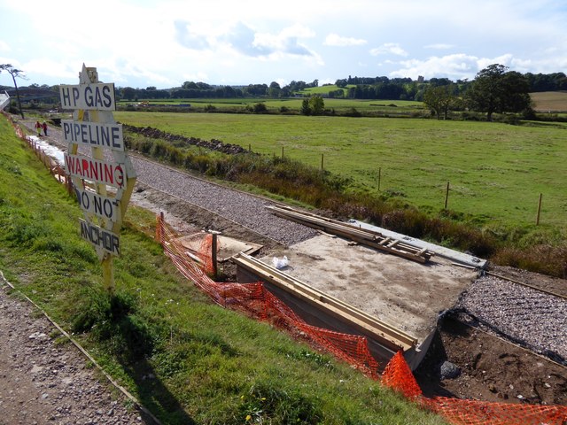 Gas pipeline sign and construction of NCN2