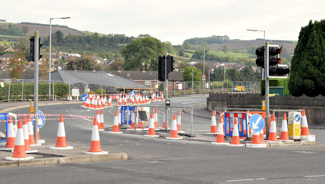 Junction improvements, Dunlady Road, Dundonald - October 2014(1)